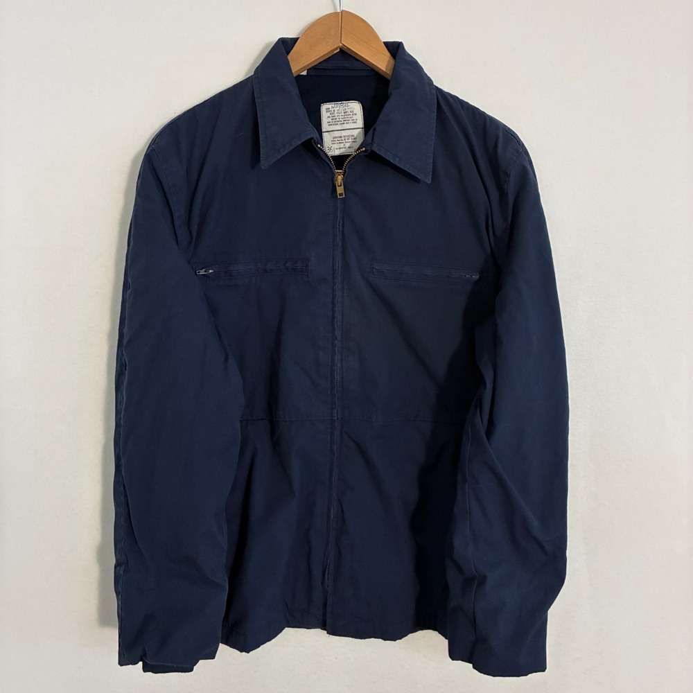 Vtg 1980s US Navy Utility Deck Jacket Men's Size 42R Full Zip Military Gorpcore